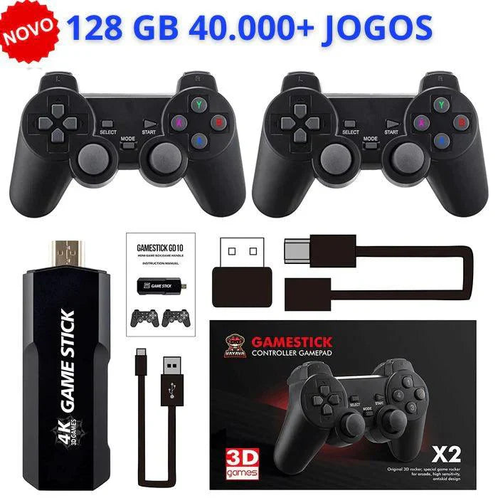 Game Stick Retro 4K com 2 Controles - ToysLand