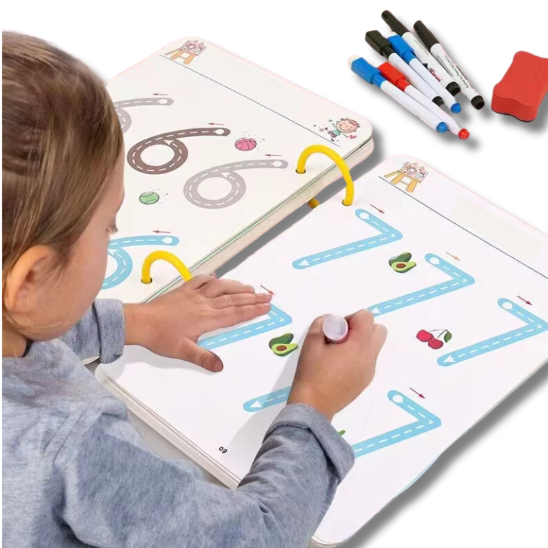 Caderno de Traço e Desenho Infantil Magic Book (Oferta 8 Canetinhas + Apagador + E-book)