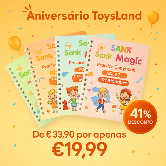 Cadernos de Caligrafia Mágicos ToysLand - Pague 3 e Leve 4 +OFERTA Combo de Atividades Pedagógicas