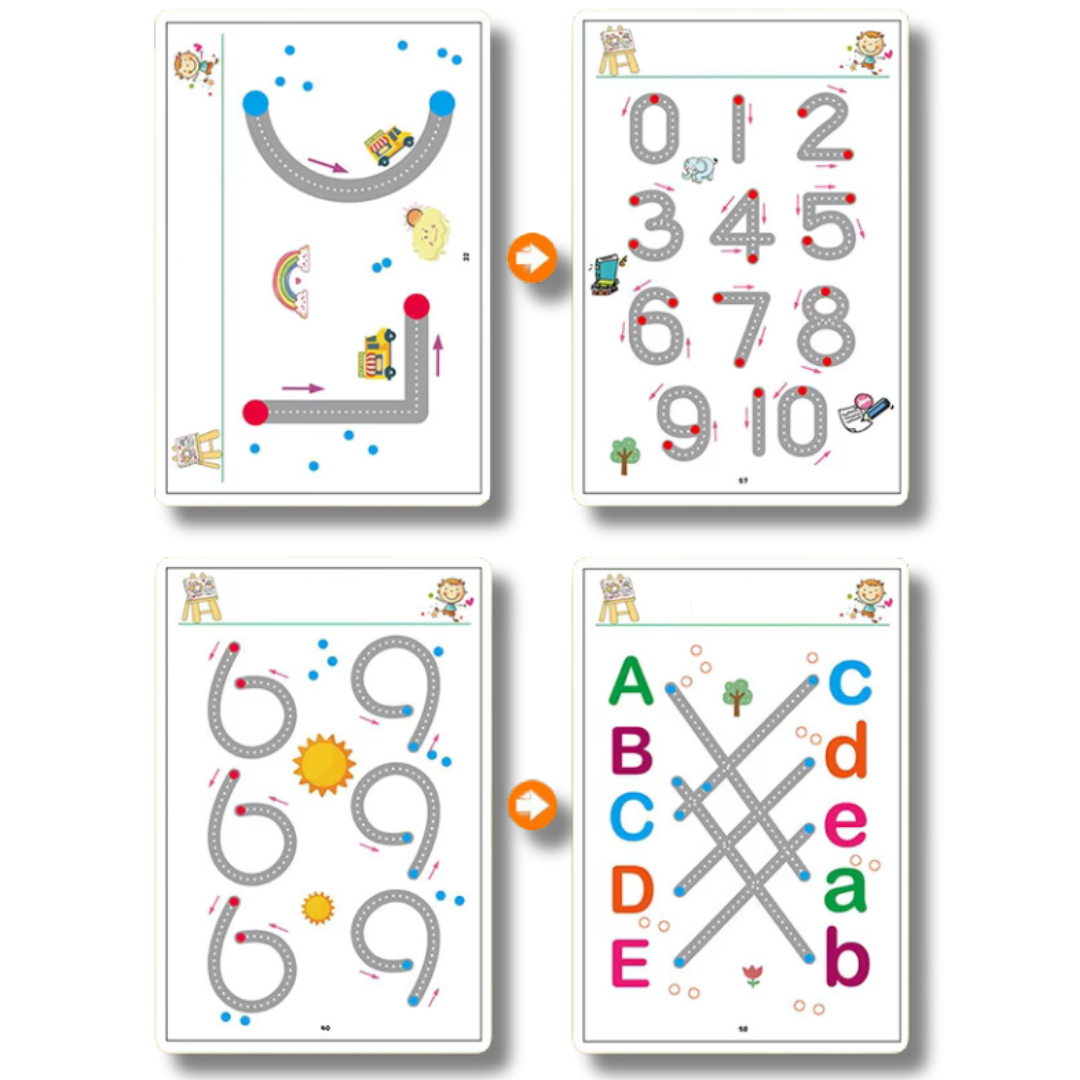 Caderno de Traço e Desenho Infantil Magic Book (Oferta 8 Canetinhas + Apagador + E-book)