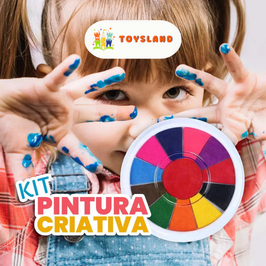 KIT Pintura Criativa - Pintura à Dedo Montessori + Álbum de Pintura (Atóxico e Lavável)