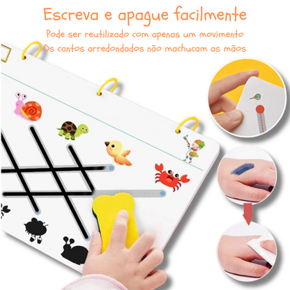Caderno de Traço e Desenho Infantil Magic Book (Oferta 8 Canetinhas + Apagador + E-book)