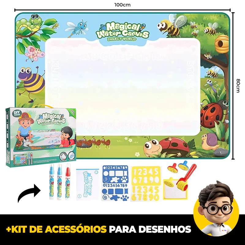 Tapete de Desenho Mágico Reutilizável + Kit de Acessórios para Desenhos de OFERTA