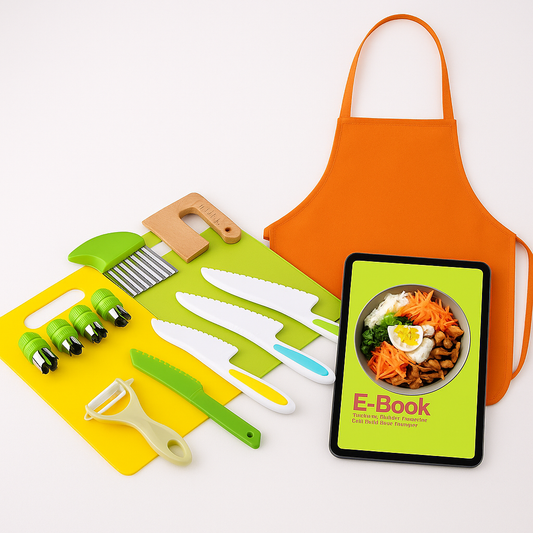 Kit Culinário Montessori ToysLand + OFERTA Avental Kids e E-book de Receitas