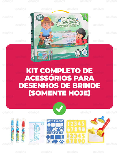 Tapete de Desenho Mágico Reutilizável + Kit de Acessórios para Desenhos de OFERTA
