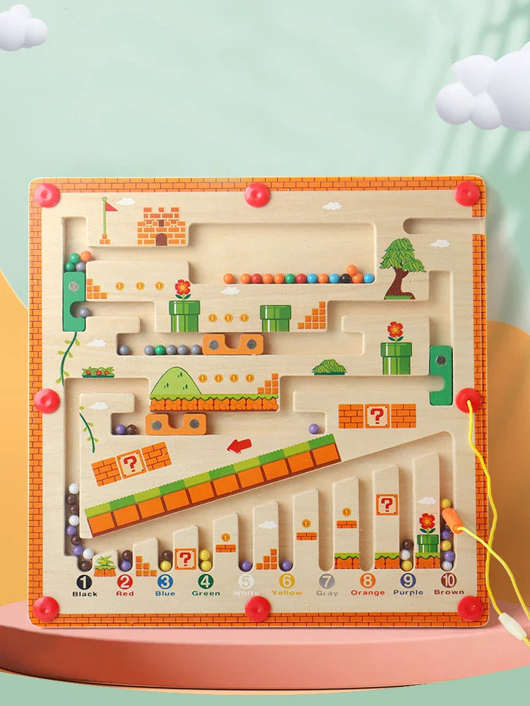 Videojogo de Madeira Mario Wood® (Labirinto Magnético Educativo) + E-book Desenvolvimento Infantil (OFERTA!)