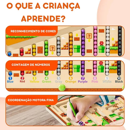 Videojogo de Madeira Mario Wood® (Labirinto Magnético Educativo) + E-book Desenvolvimento Infantil (OFERTA!)